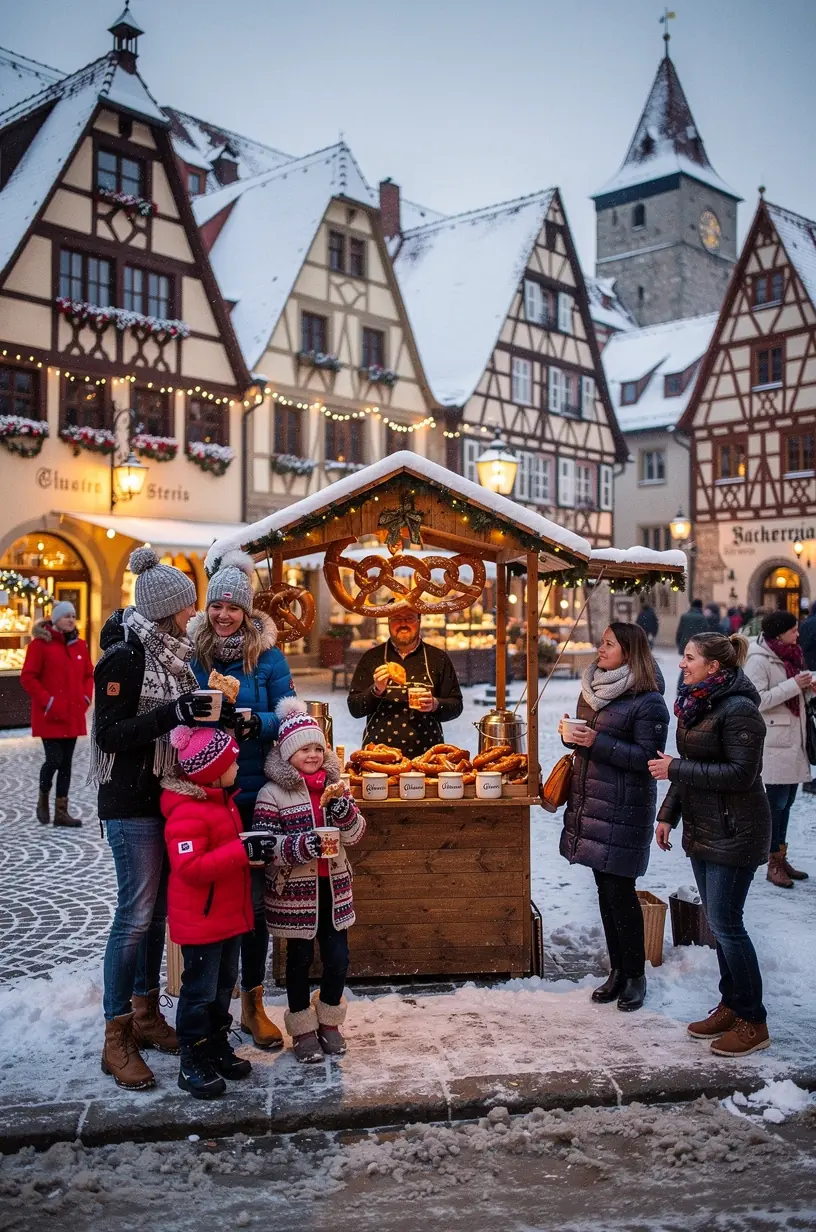 Touristen genießen eine geführte Wanderung entlang der alten Stadtmauer einer historischen deutschen Stadt.